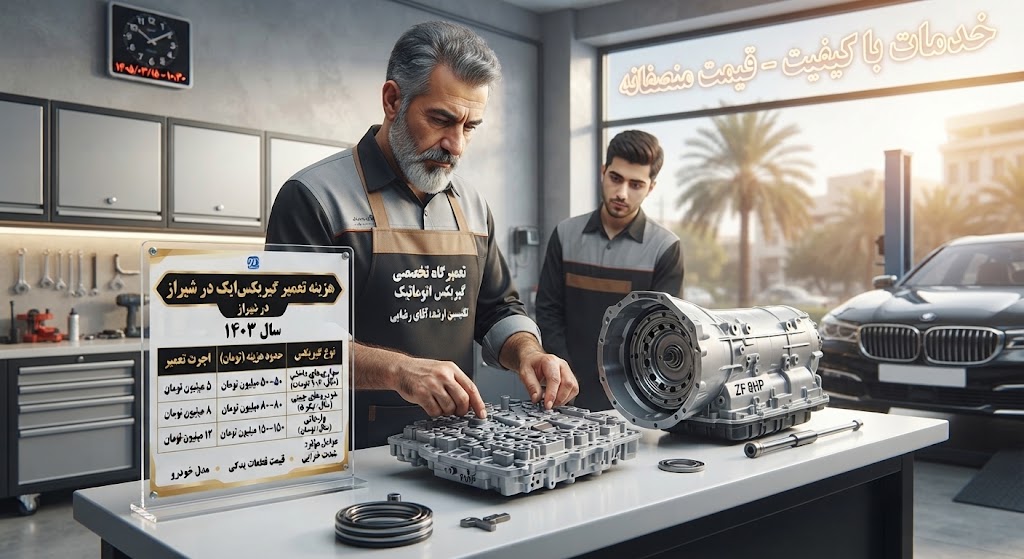 هزینه تعمیر گیربکس اتوماتیک در شیراز ۱۴۰۵ | قیمت تعمیر، اجرت و عوامل مؤثر